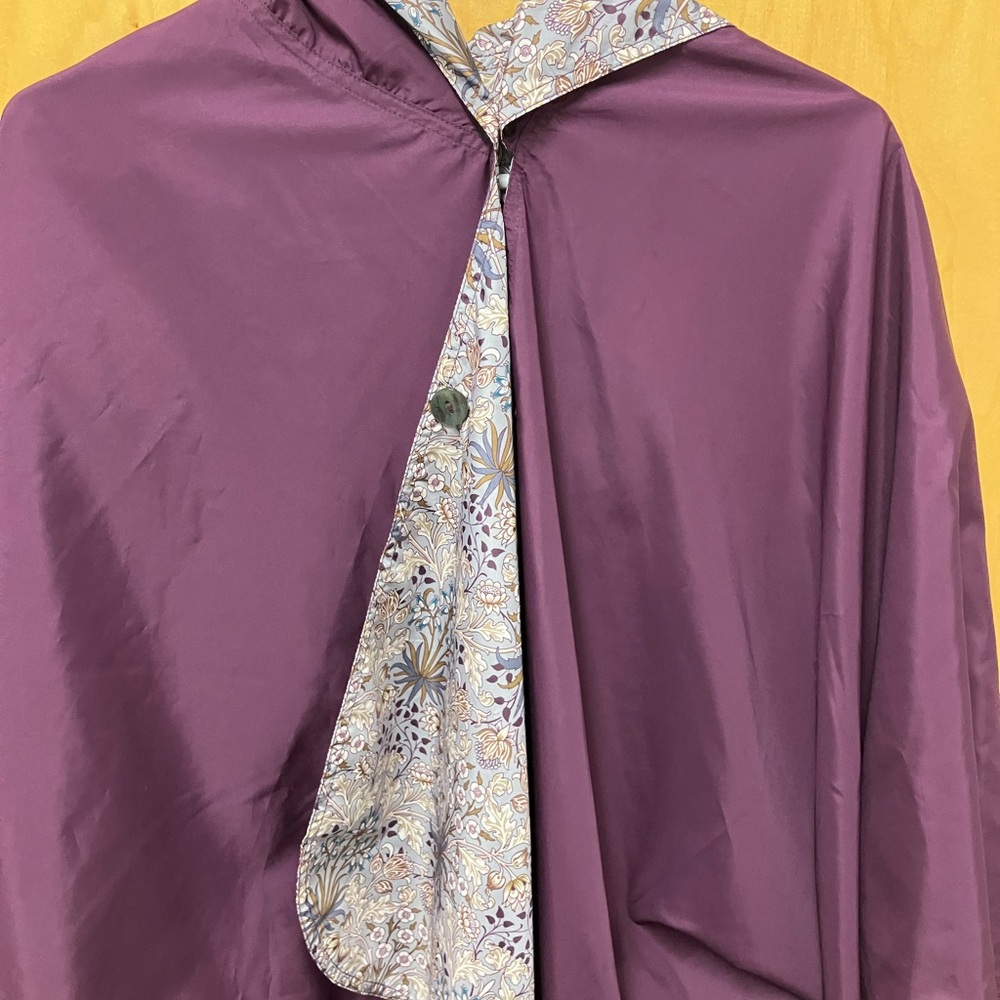 Purple Floral Reversible Rain Cape - Picture 3 of 3